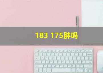 183 175胖吗